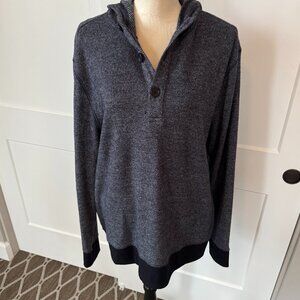 EUC Banana Republic men's blue and white knit hoodie size XL